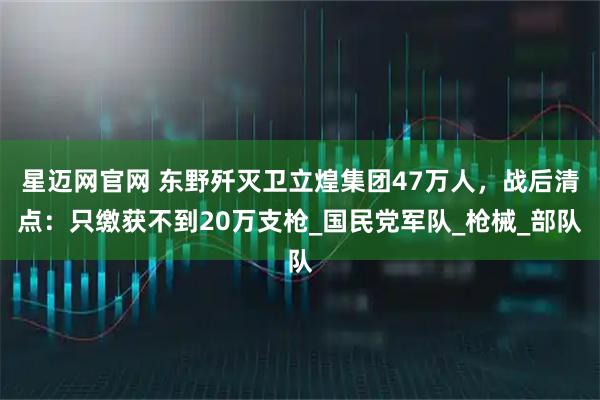 星迈网官网 东野歼灭卫立煌集团47万人，战后清点：只缴获不到20万支枪_国民党军队_枪械_部队