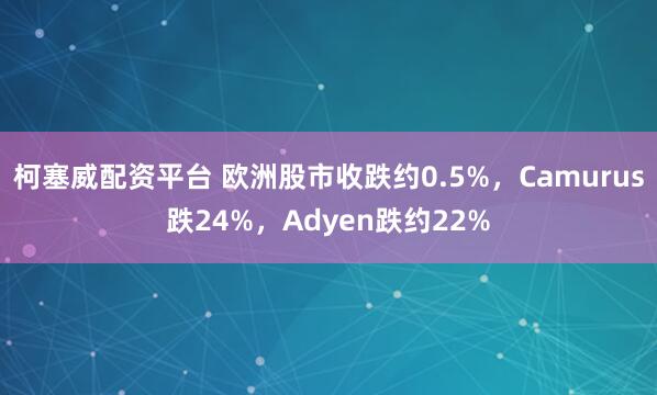 柯塞威配资平台 欧洲股市收跌约0.5%，Camurus跌24%，Adyen跌约22%